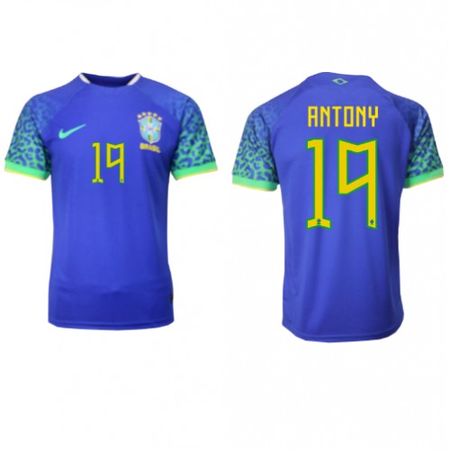 Fotballdrakt Herre Brasil Antony #19 Bortedrakt VM 2022 Kortermet